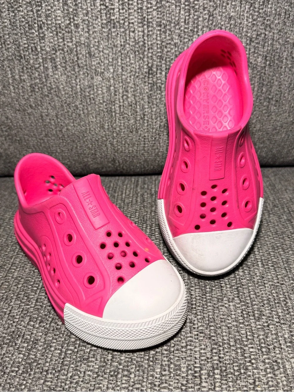 Converse All Star Play Lite CX Toddler Slip-On Shoes Fuschia Pink size 10